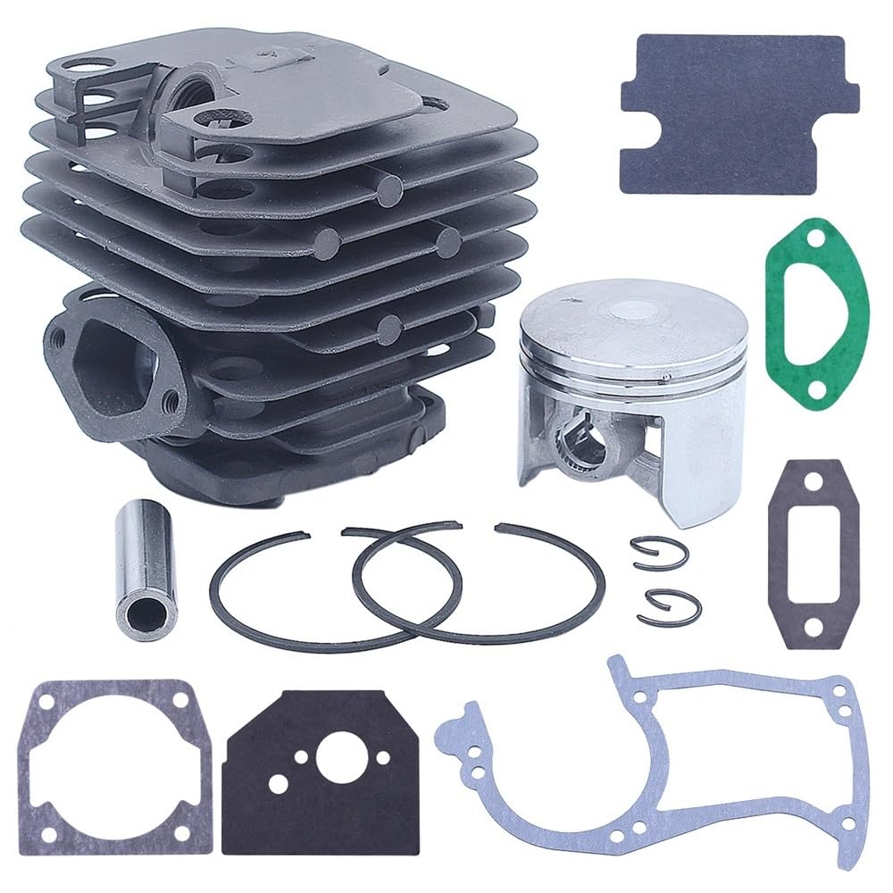 Kit de pistón de Cilindro de 45 mm, Juego de Juntas de carburador, Apto for motosierras de Gasolina de 45 CC, 52 CC y 58 CC.