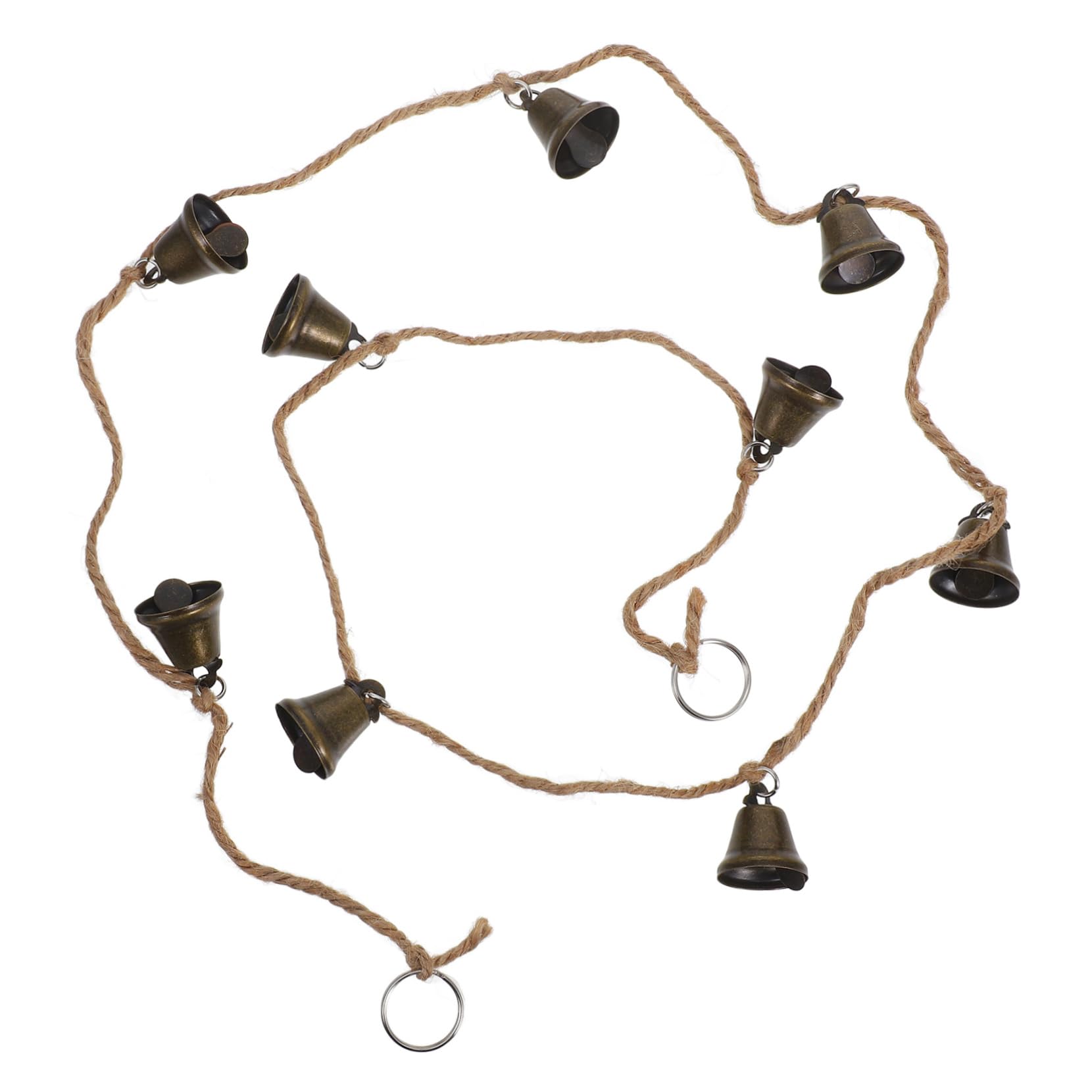 Cabilock 3 Piezas Cascabeles de Metal Vintage para Decoración Navideña Cuerda de Campanas Colgantes de Adornos Retro para Puertas Árboles y Paredes