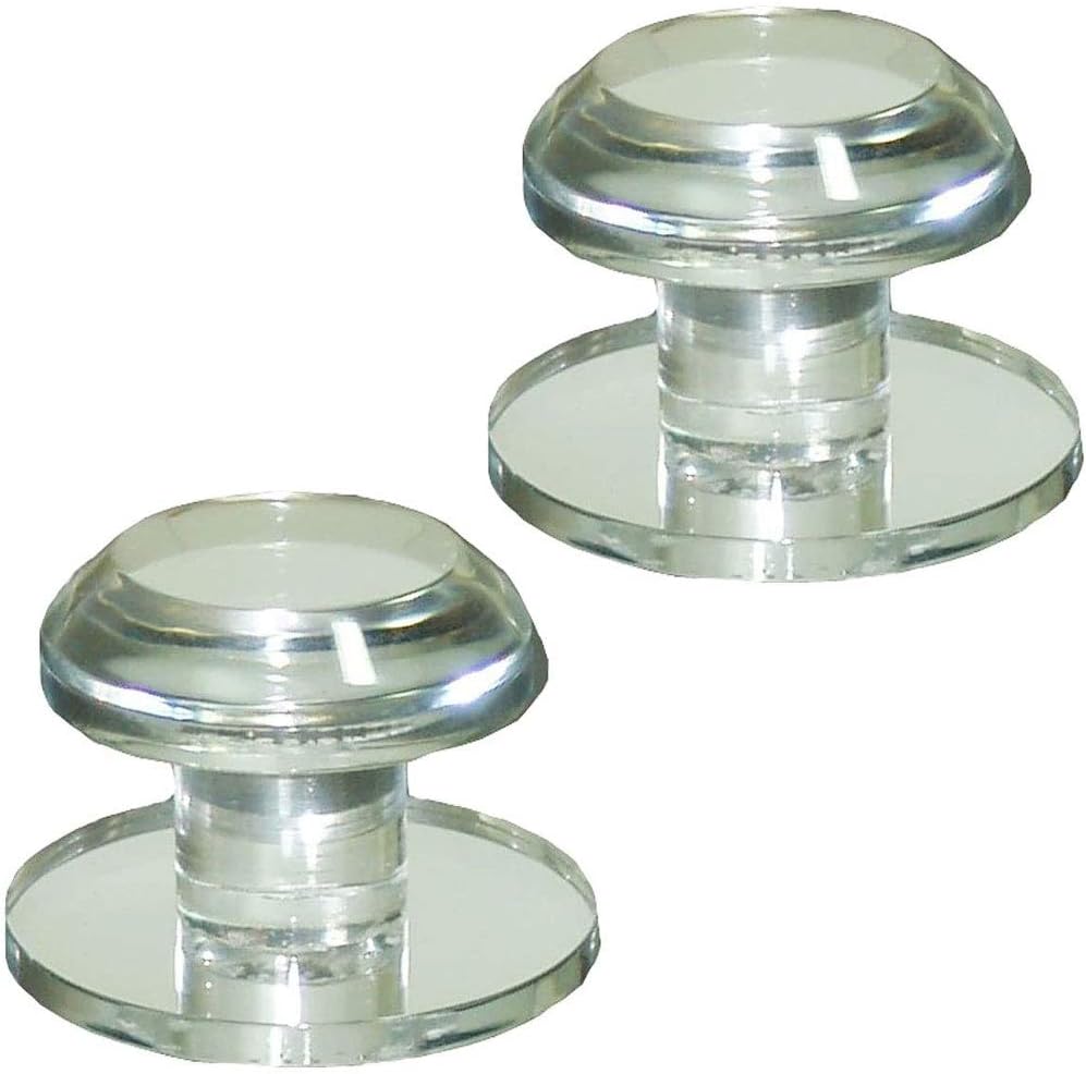 Gordon Glass Co. 1-1/4 Clear Acrylic Pull Handle, Self-Stick Round Beveled Mirror Knobs - Pack of 2