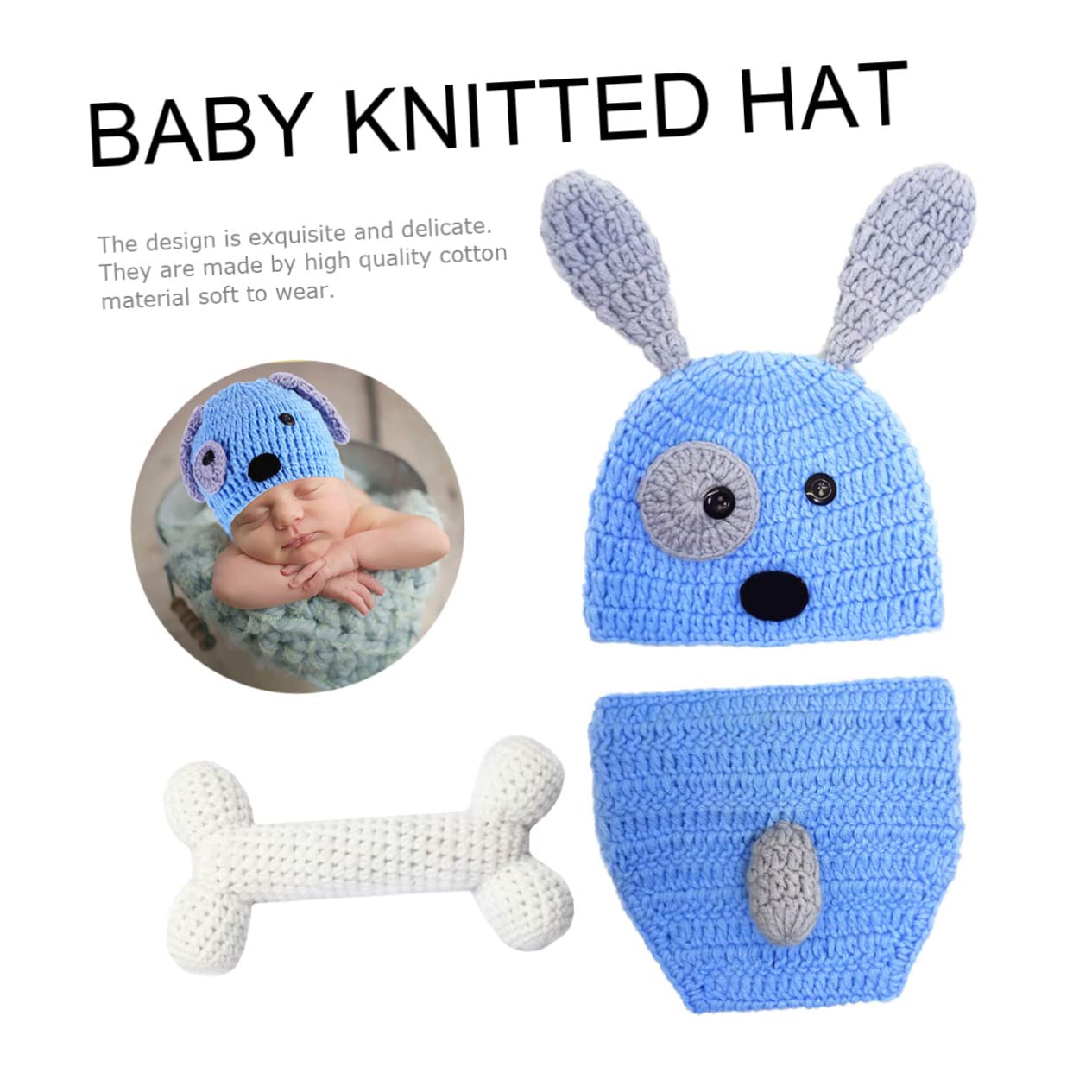 iplusmile Conjunto Ropa De Fotografía Para Diseño De Cachorro Mano Azul Accesorios Fotográficos Para Recién Nacidos