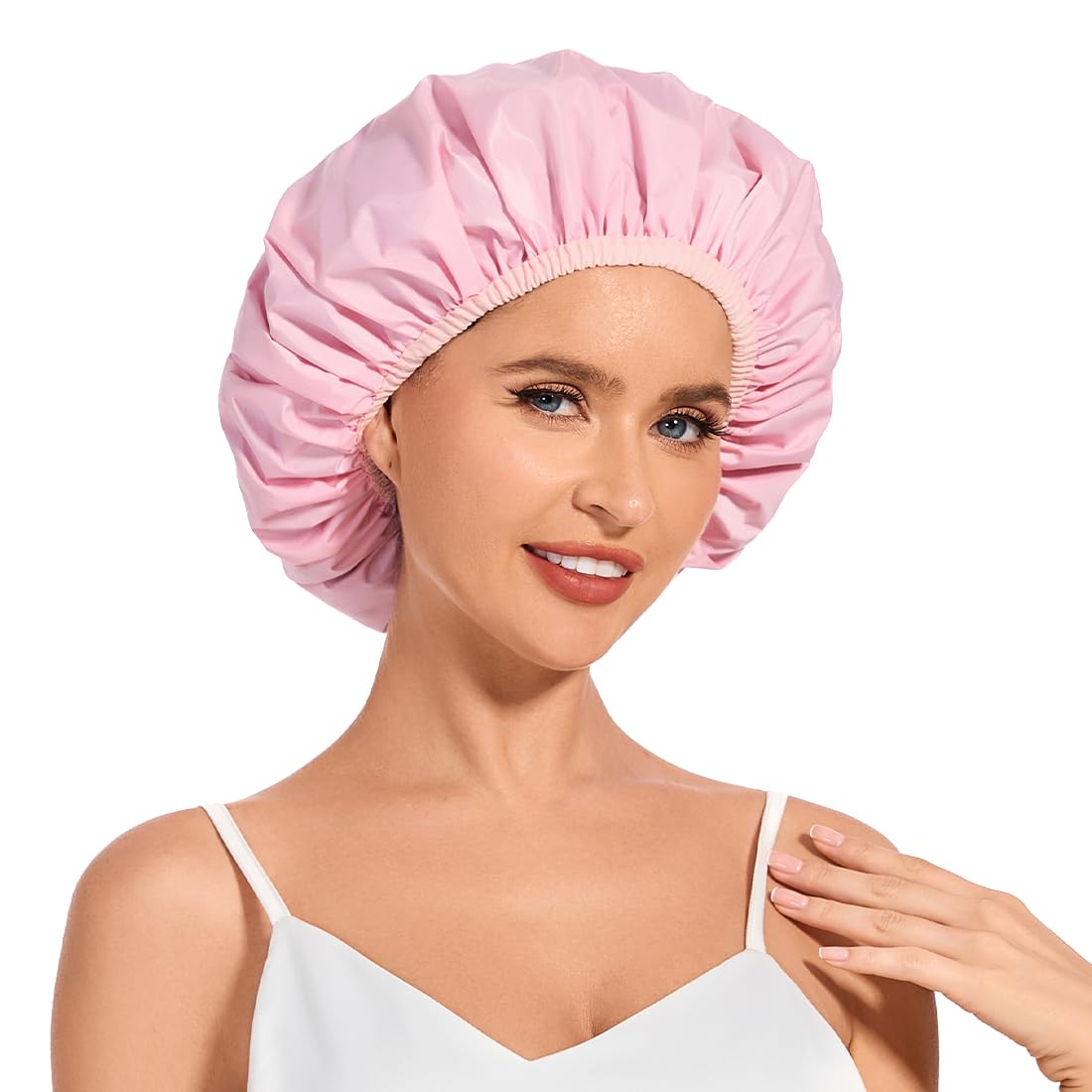 Waterproof Shower Cap for Women - Large & Reusable