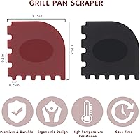 Vista 6 de TMEDW Raspador de plástico, herramienta raspadora de hierro fundido, raspador de cocina para limpiar sartenes, sartenes y planchas, imán integrado