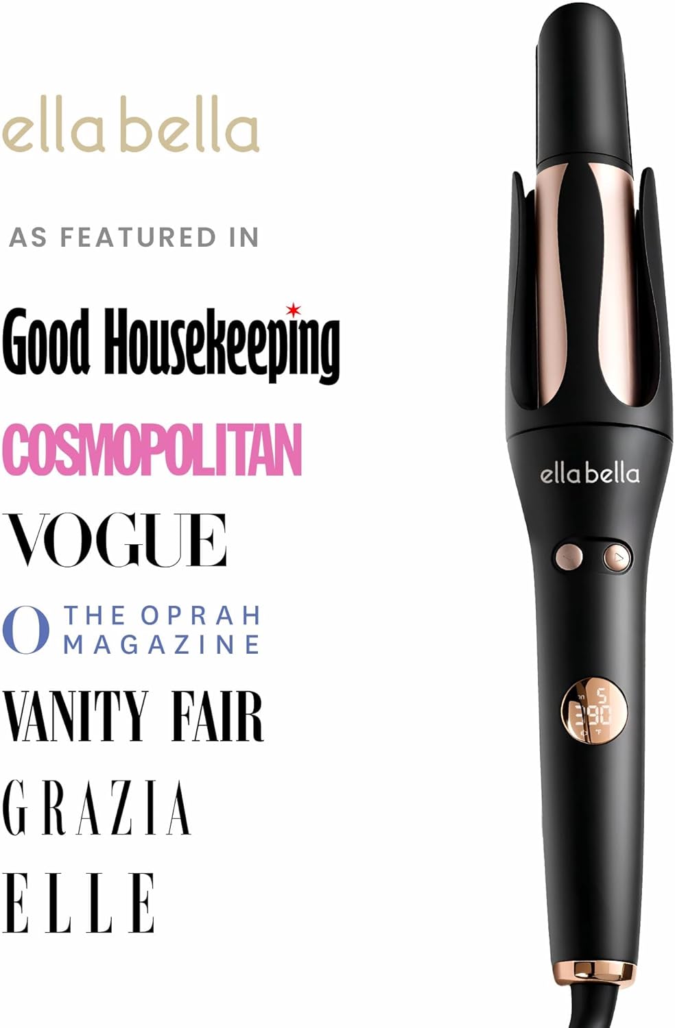 ELLA BELLA® Automatic Rotating Curling Iron • Auto Hair Curlers • Easy to Use • Digital Display to Accurately Control Temperature • Transform Your Look in Seconds • Ideal for Longer Hair - Image 3