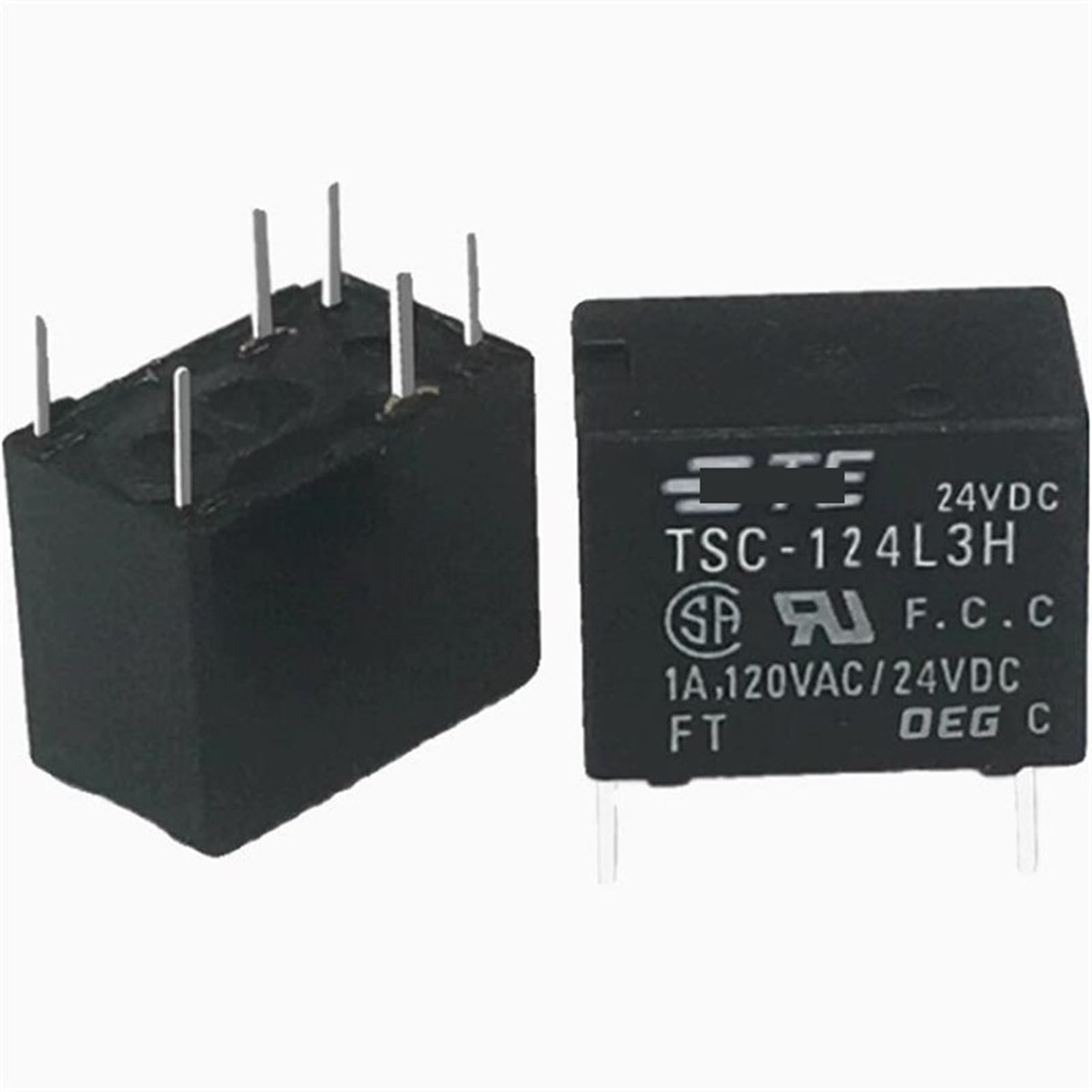Relais TSC-124L3H 24V 24VCC DCV24 6PIN pour circuit imprime