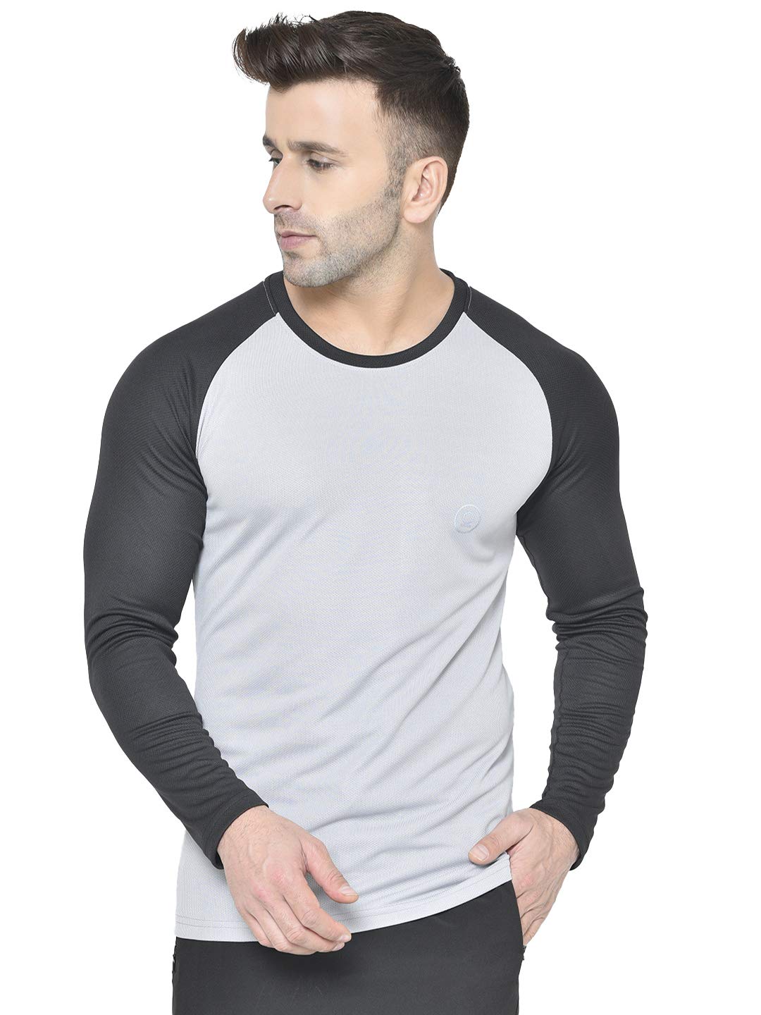 CHKOKKOMen's Polyester Regular Fit Sports Gym Full Sleeves T-Shirt