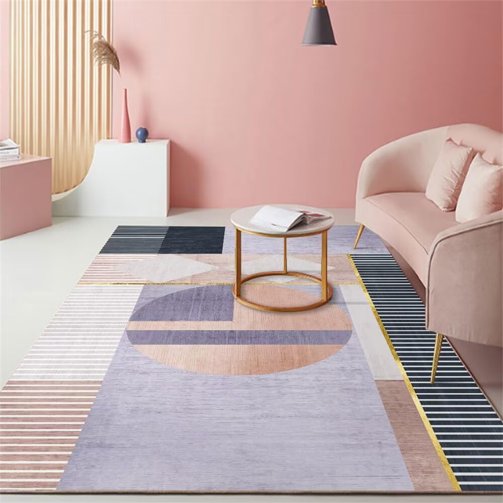 Tapis enfant 100x160cm violet et bleu pour chambre fille ou garcon