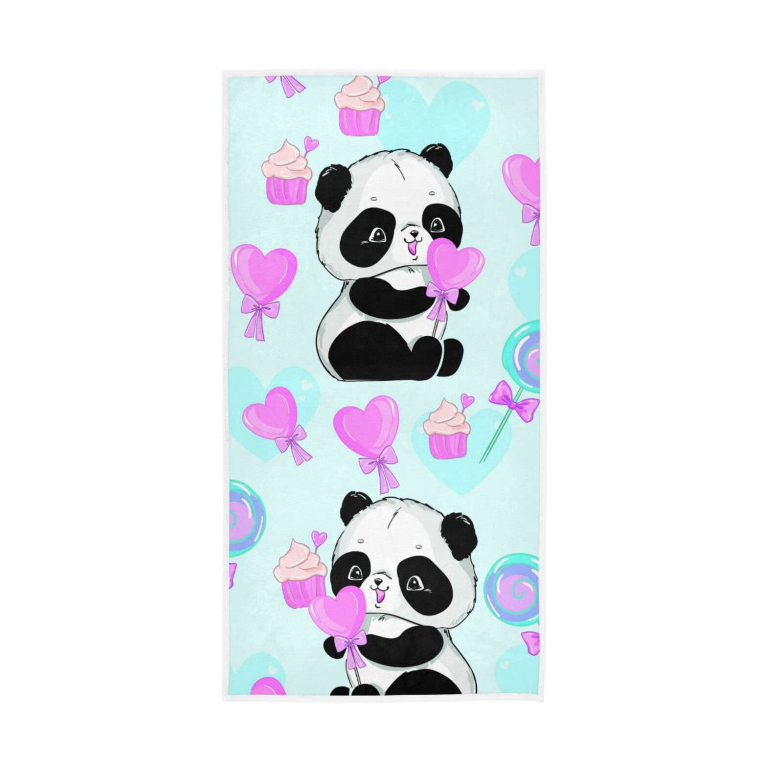 HUYGD Hand Towels Cute Panda Pattern Decor Fingertip Soft Face Towel Absorbent Bathroom Kitchen Towels
