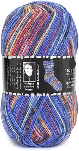 Miniatura 9 de Hilo de calcetín de 4 capas de ópalo según la colección Hundertwasser, 75% lana 25% poliamida teñido espacialmente colorido hilo para tejer y tejer