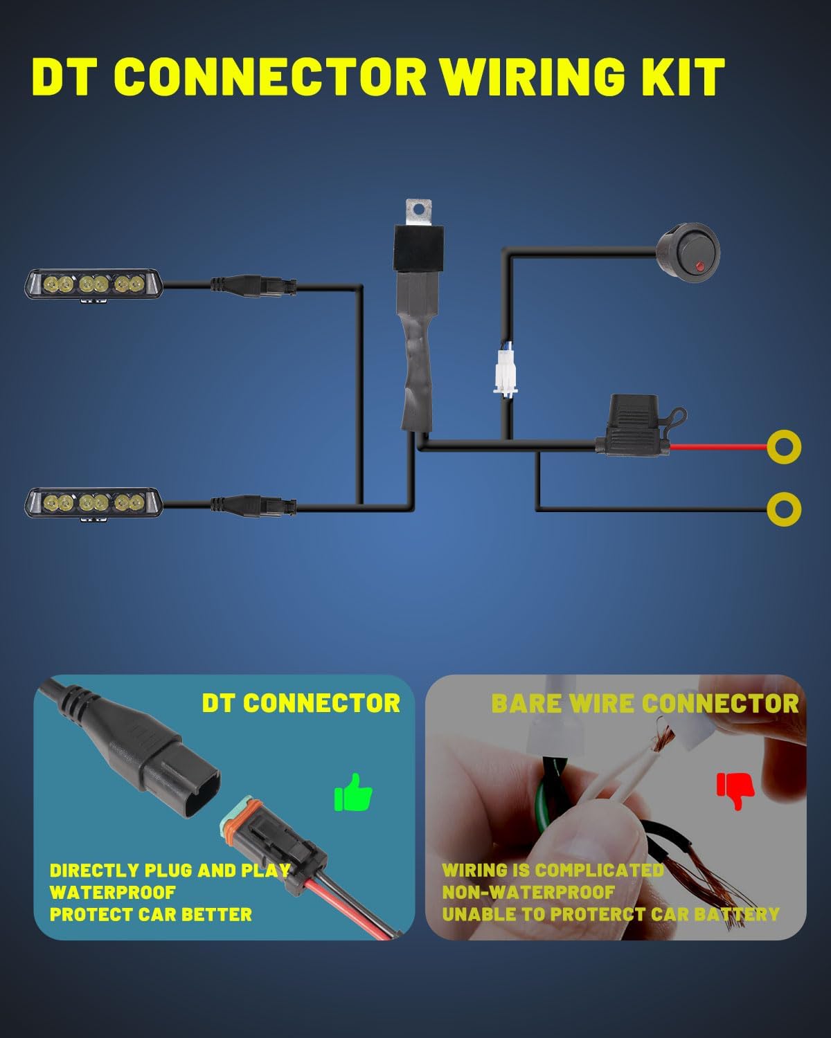 YCHOW-TECH Side Shooter LED Light Bar 2PCS 7 Inch LED Cube Pods Wiring Harness Kit Spot Flood Combo Off Road Driving Light Cube Super Bright Backup Work Lamp for ATV UTV Truck Boat Tractor