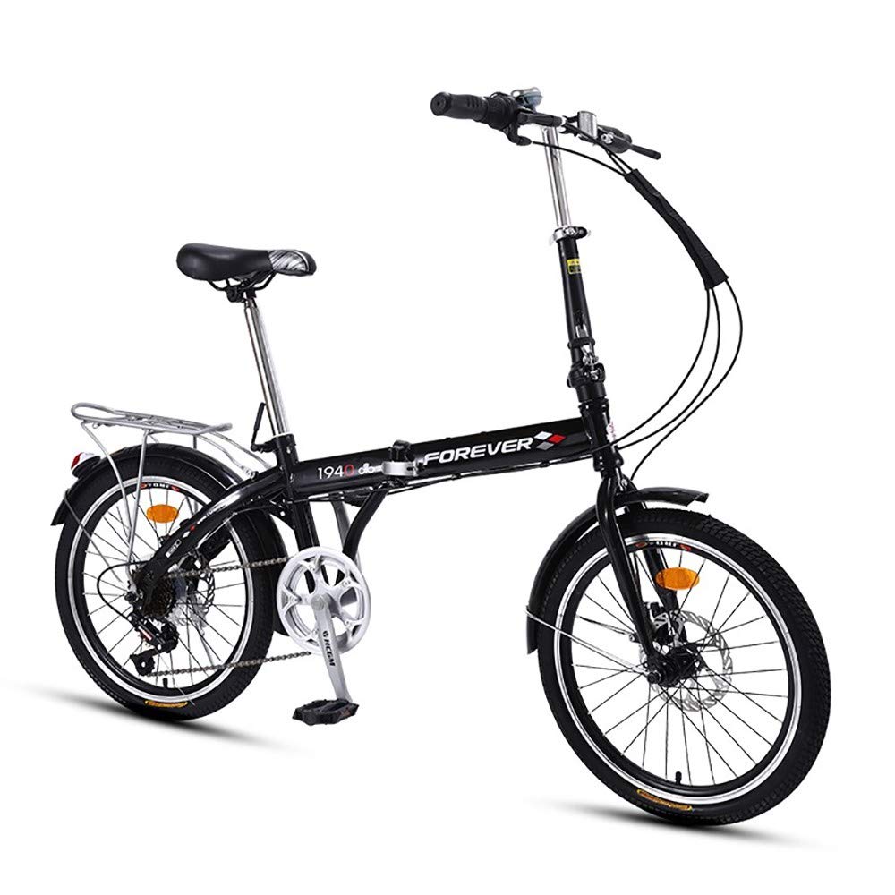 klapprad leicht MTTKTTBD Faltrad, 7 Gang 20 Zoll mit Quick-Fold-System,First Class Klappfahrrad mit Doppelscheibenbremse,Unisex Folding City Bike Ortlieb Back-Roller City Fahrradtasche Magnifiers Taille:8
