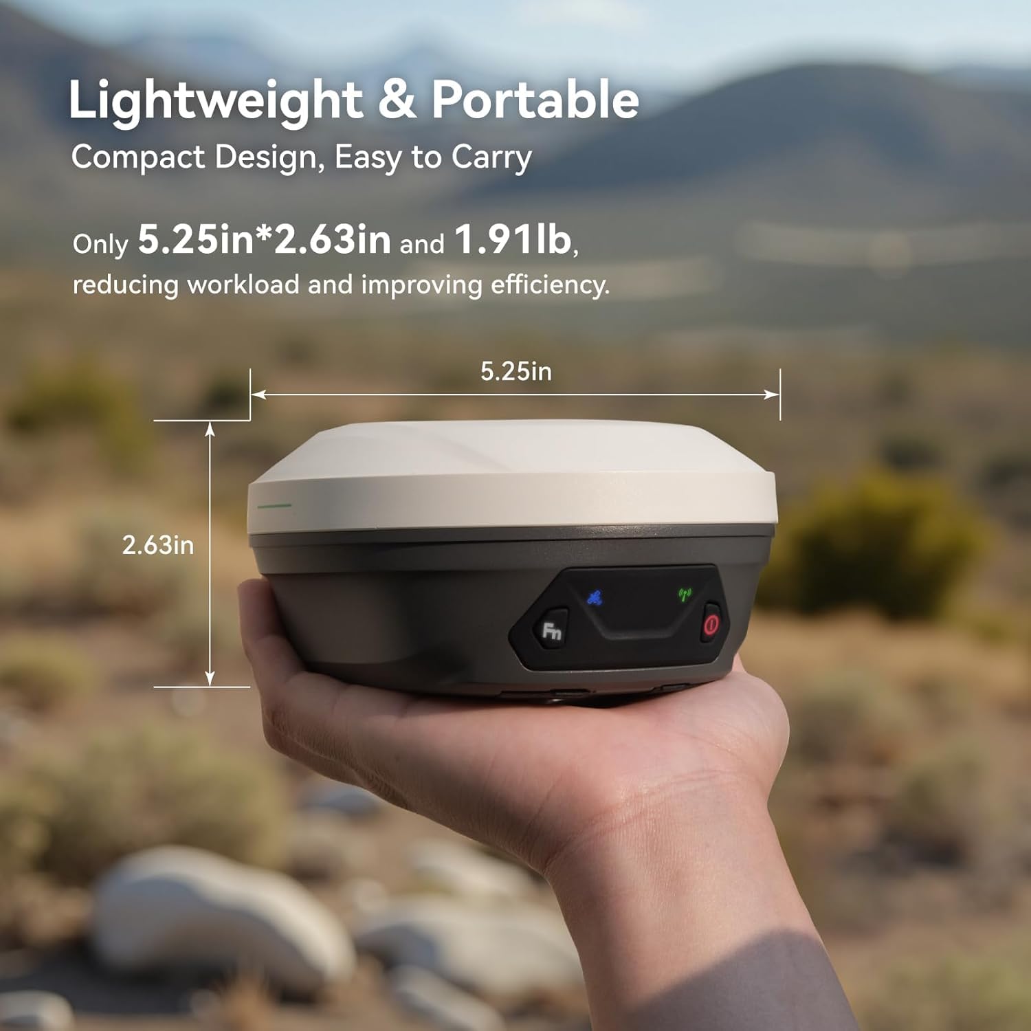 Estación Base E1 Lite RTK, Receptor GPS GNSS de Alta precisión para topografía, mapeo de Drones y RTK Rover, Certificado FCC, Compatible con receptores GNSS RTK de terceros (sin trípode)