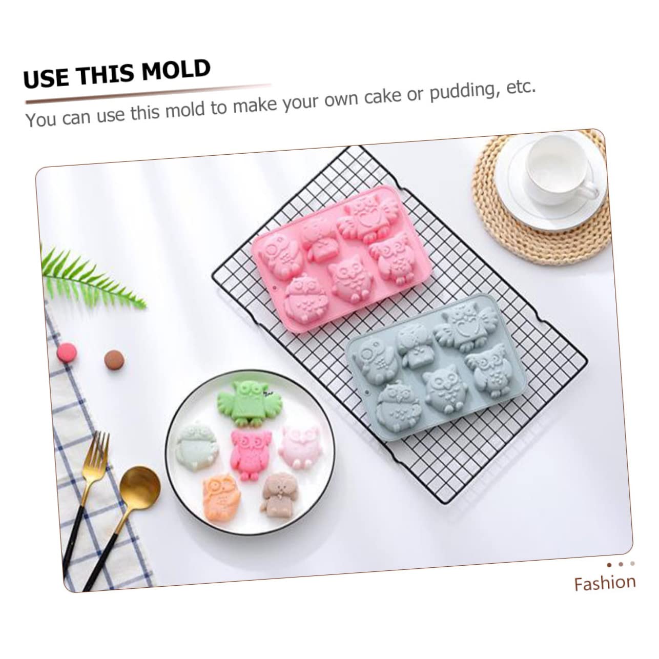 Ciieeo 3 Ensembles Moule À Cake Moule À Glaçons Gommes 3d Moules À Bonbons Animaux Moules Pour Bougies Moules À Sucettes Moules À Bonbons Hibou Silicone Blue Gel De Silice 2 Pièces * 3