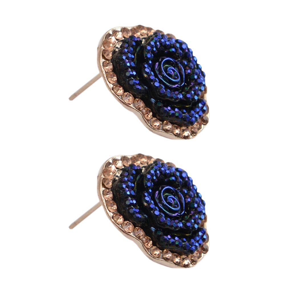 Crystal Stud Earrings with Sterling Silver Setting