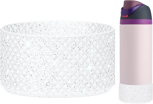 UBEEKOO Bota de silicona con purpurina de diamante, compatible con Owala, botella de agua Hydro Flask, funda para Owala FreeSip de 40 onzas, Hydro