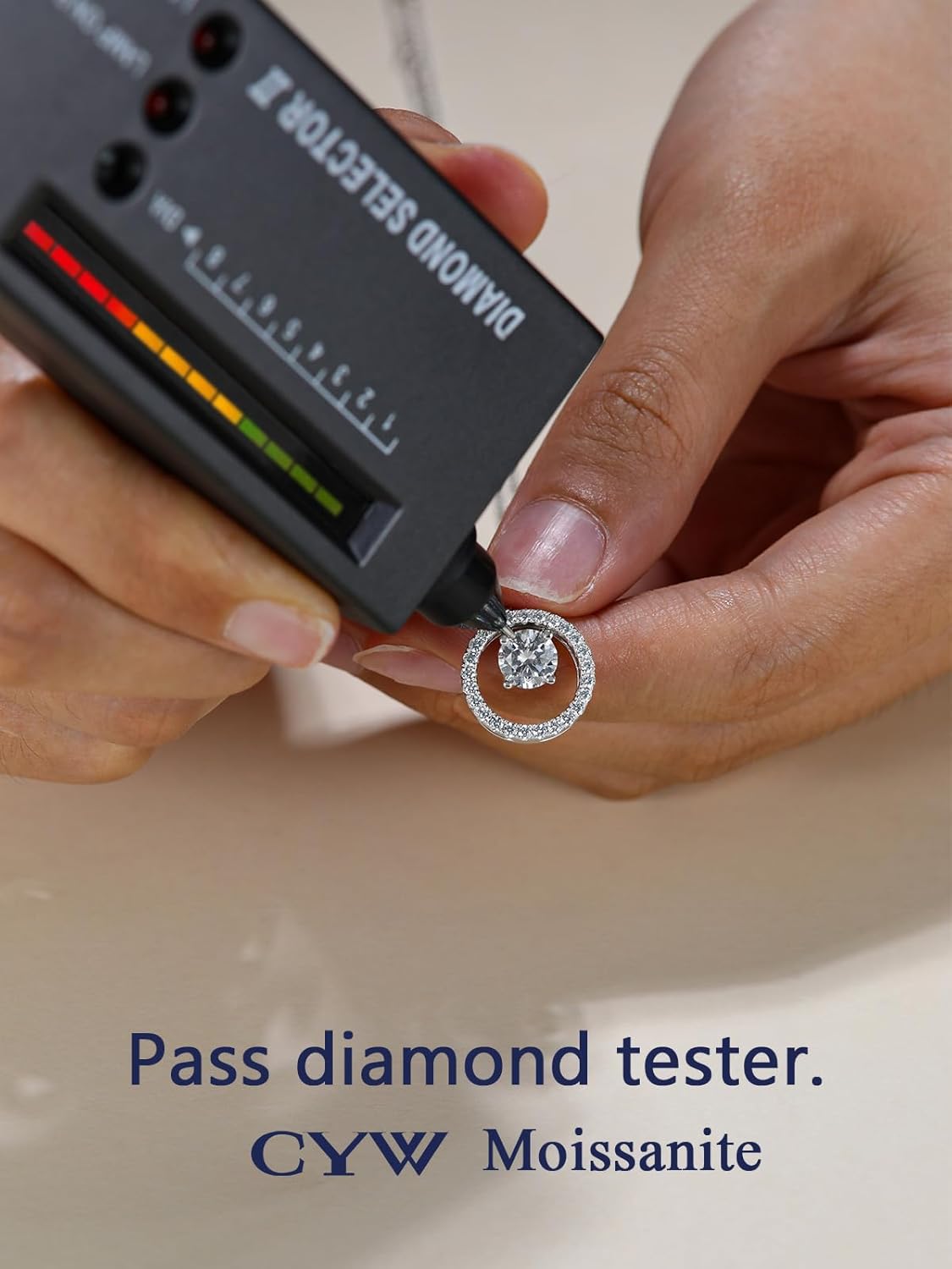 CYW Sparkle Moissanite Necklace for Women, Solid 925 Sterling Silver, 16"/18"/20" Adjustable Chain, Valentines Anniversary Mothers Day Christmas Gift - Image 4