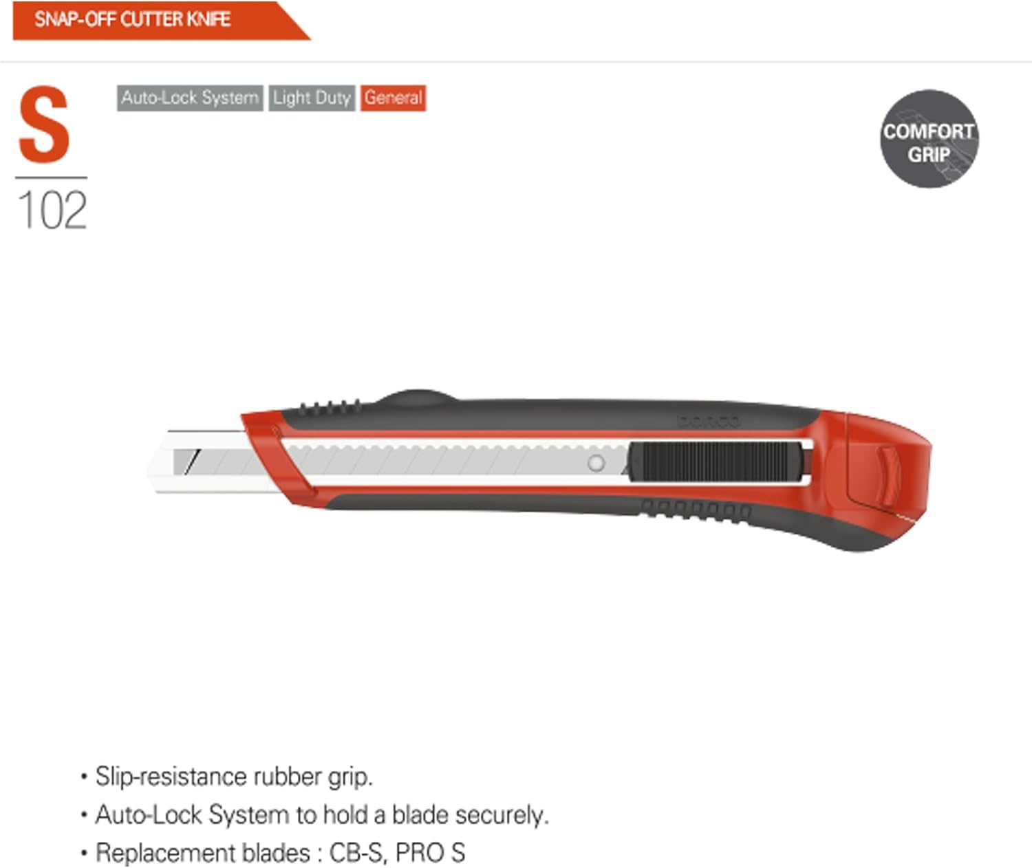 DORCO S102 Snap-Off Utility Knife + Precision 9mm (11 Blades) with Comfort Grip and Auto-Lock System – Professional Craft and Office Tool