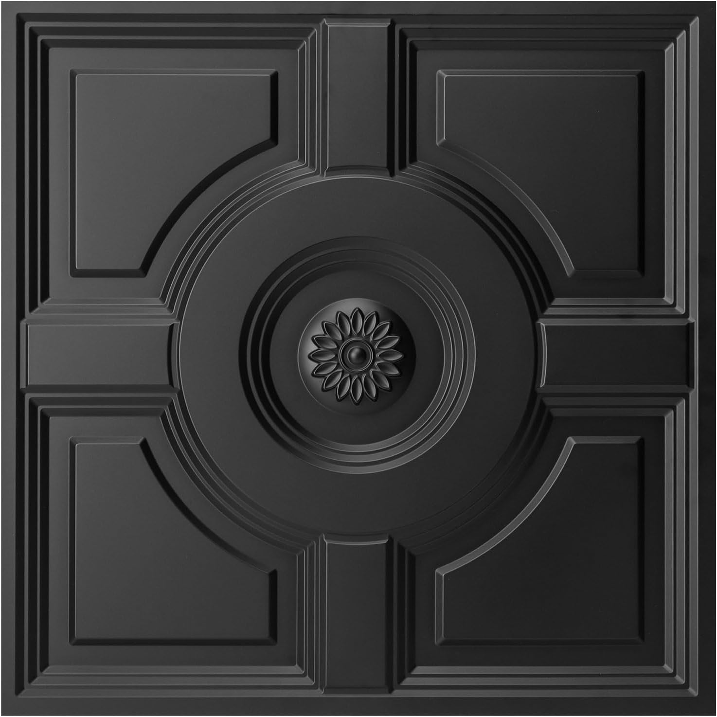 WOWSTAR 12-Pack 24"x24" Drop Ceiling Tiles, Waterproof Ceiling Panels, Only Fit into the Grid, Black