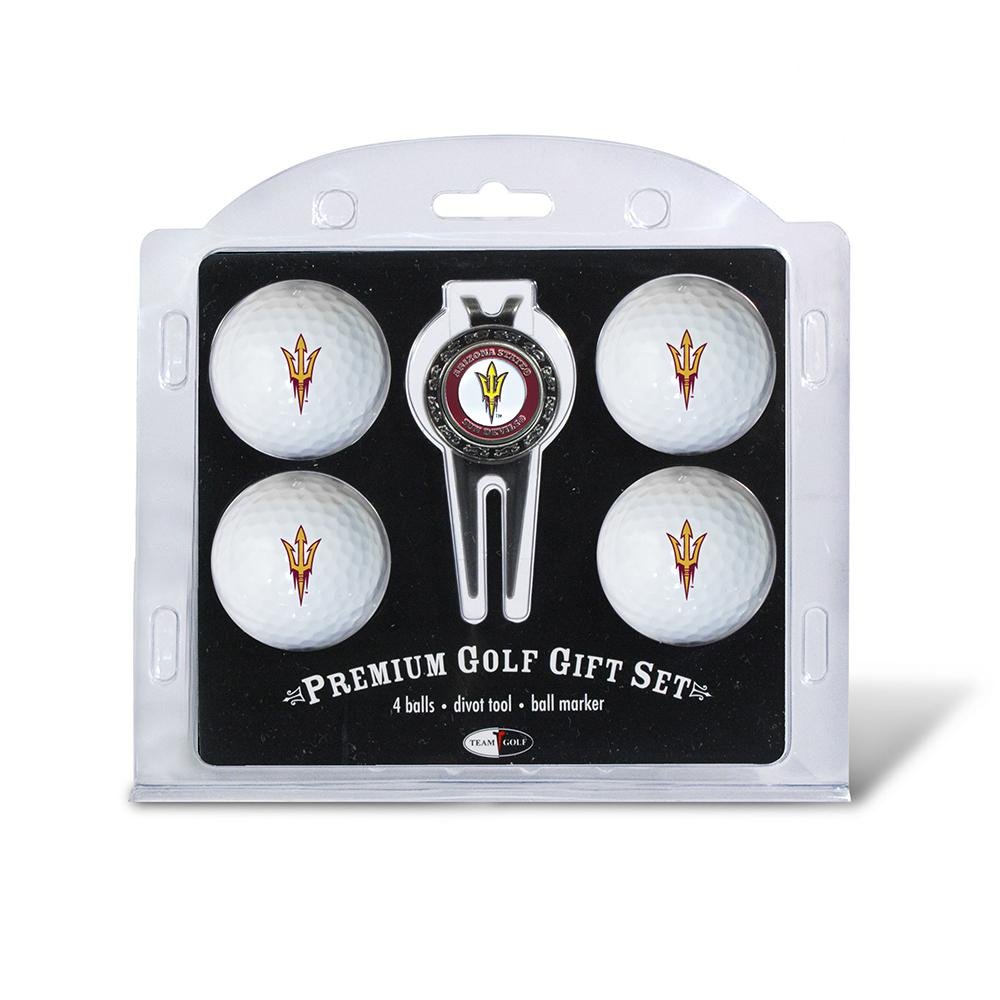 Team Golf NCAA Regulation Size Golf Balls (4 Count) & Divot Tool with Removable Double-Sided Magnetic Marker