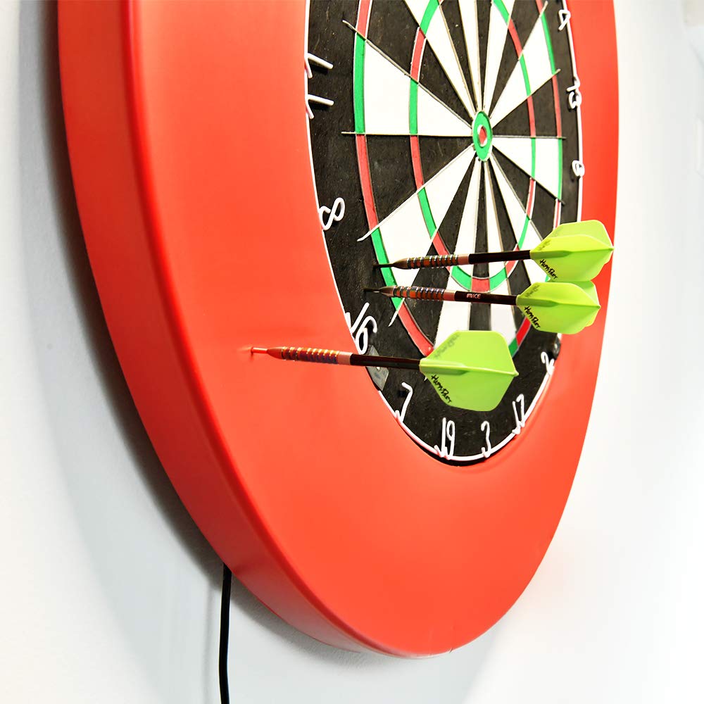 ONE80 Dart Catchring Surround Dartscheibe Schutz Dart Auffangring für 45 cm Dartscheibe (Rot)