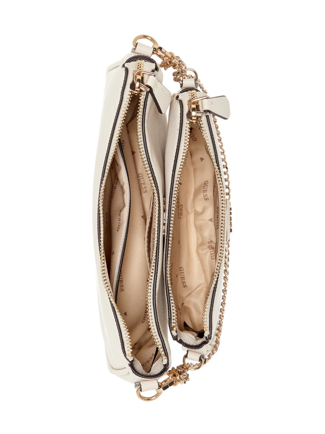 GUESS Noelle II Double Pouch Crossbody Bag Bone Ansicht 3