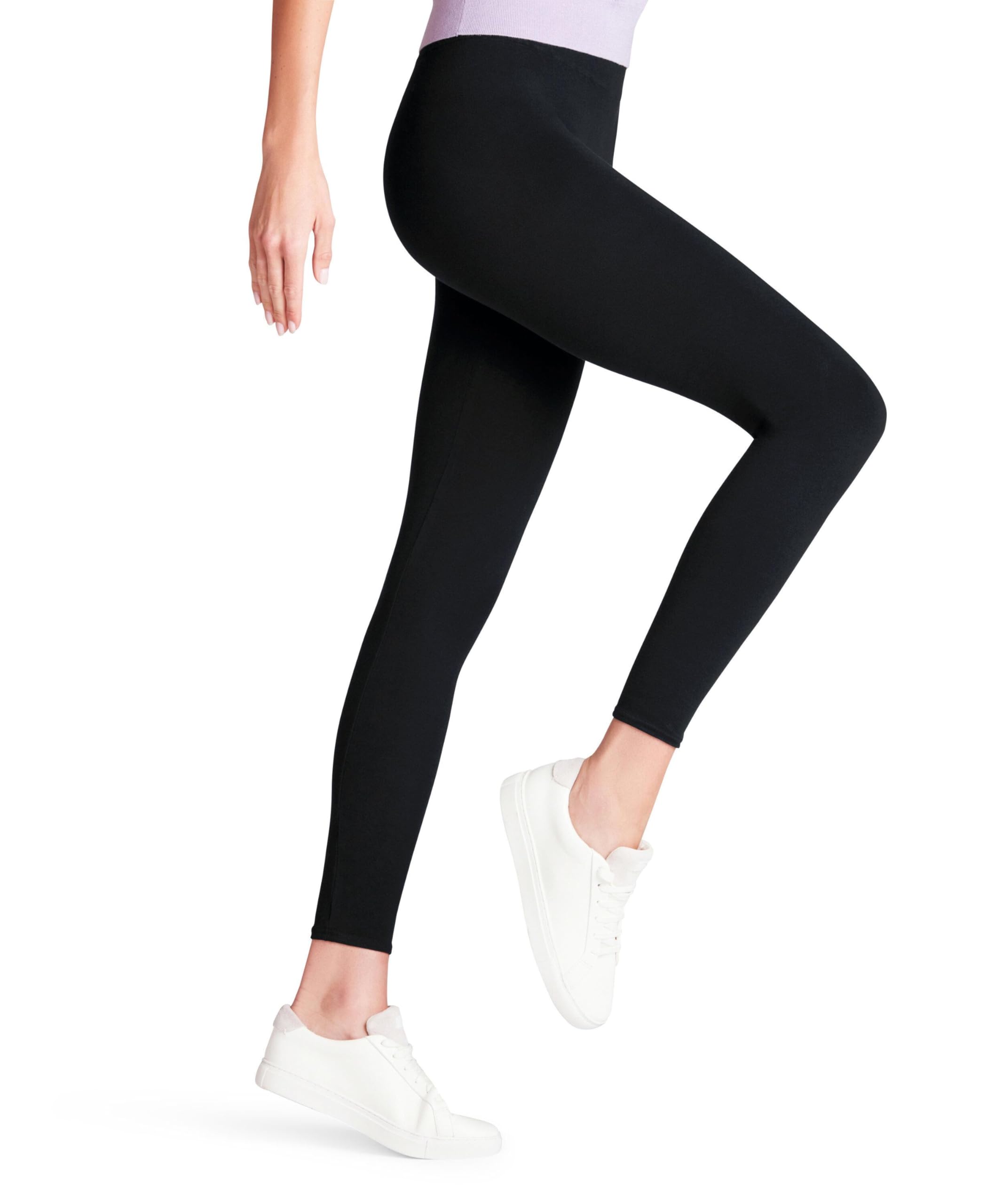 FALKE Kobiety Cotton Seamless jednokolorowe oddychająca bawełna Legginsy damskie nieprzezroczyste bezuciskowe szeroka talia komfortowa 1 Para