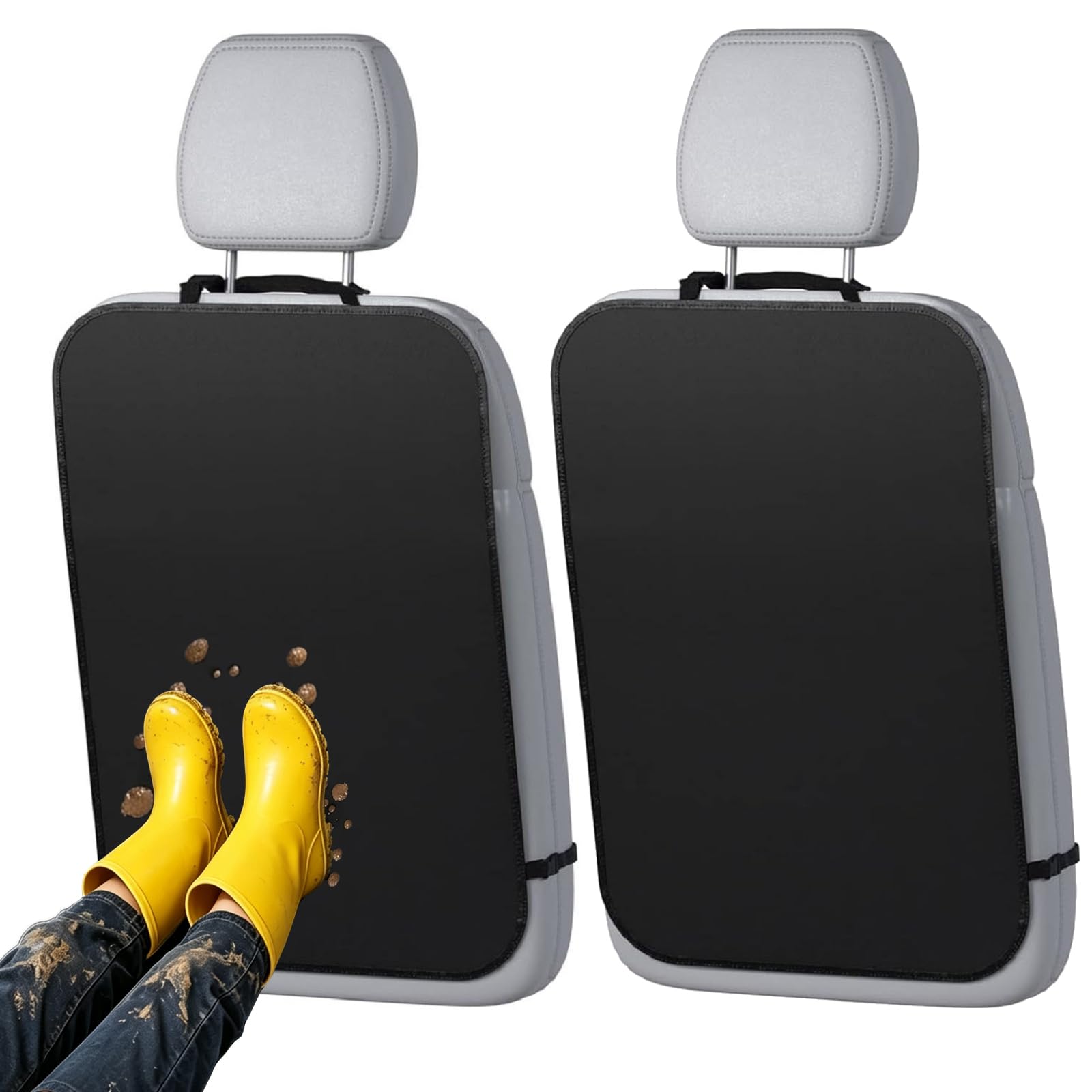 Kick Mats Back Seat Protector for Kids,2PC Universal Back Seat Protector