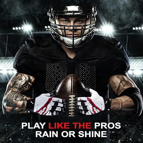 Lisaaz Football Gloves Skin Fit Youth Football Gloves Tacky Football Gloves Men | Football Gloves For Kids 8-12 Football Receiver Gloves Adult/Football Gloves Youth (Black Haha, Adult- Xl) #TOP4