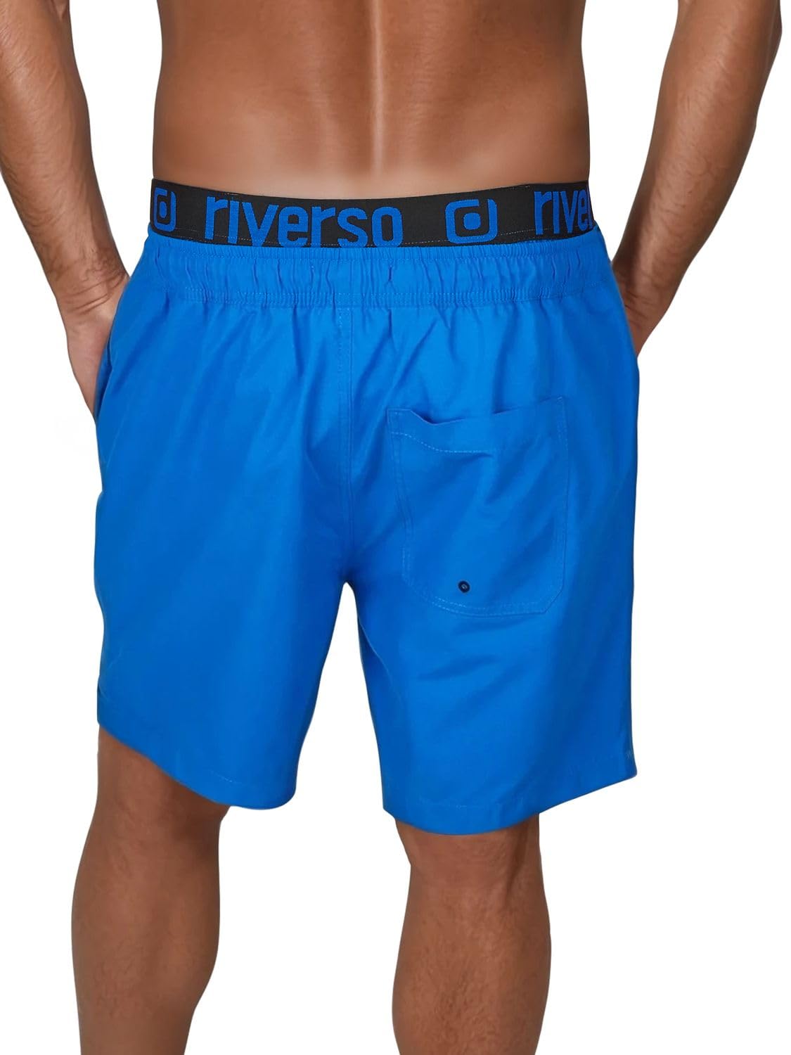 riverso Kąpielówki męskie, regular fit RIVBobby, szorty kąpielowe, spodenki sportowe, szorty z nadrukiem, elastyczny ściągacz, czarny, zielony, pomarańczowy, czerwony, S M L XL XXL 3XL 4XL 5XL