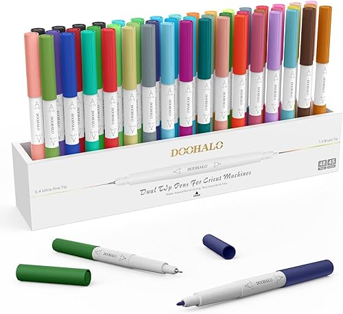DOOHALO Bolígrafos de punta fina de doble punta para Cricut Maker 3MakerExplore 3Air 2 marcadores con punta 0410 36 paquetes por juego para escribir