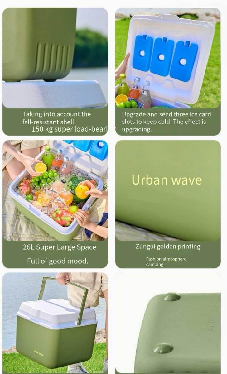 Insulated Refrigerator, Long-Lasting Temperature Lock for 24 Hours, 13 Liter Large Capacity, Suitable for Commercial Street vendors, Camping and Outdoor Activities, Easy to Clean