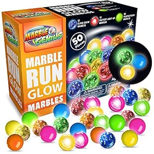 Marble Genius Glow Murmelbahn-Murmeln, 50 Murmeln