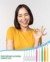 Vista 6 de Juego de cepillos suaves de ortodoncia, 70 cepillos interdentales, 50 púas de dientes para limpieza oral de dientes, con 20 palillos de dientes