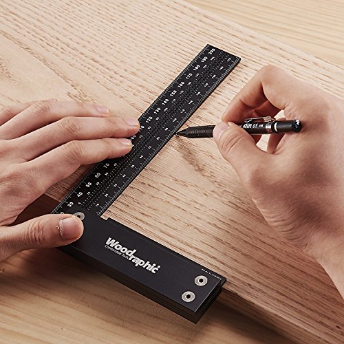 Woodraphic Precision Square Bundle 8-Inch + 12-Inch Guaranteed Measurements Ruler For Measuring And Marking Woodworking Carpenters - Aluminum Steel Framing Professional Carpentry Use #TOP5