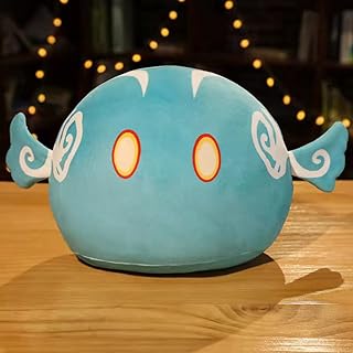 Genshin Impact Slime Plush Toy, 35CM Cute Game Slime Stuffed Plush Doll Soft Pillow, Figure Ornament Chubby Element Slime Plush Toy for Game Fans Party Favor Decoration Birthday(13.8inch)