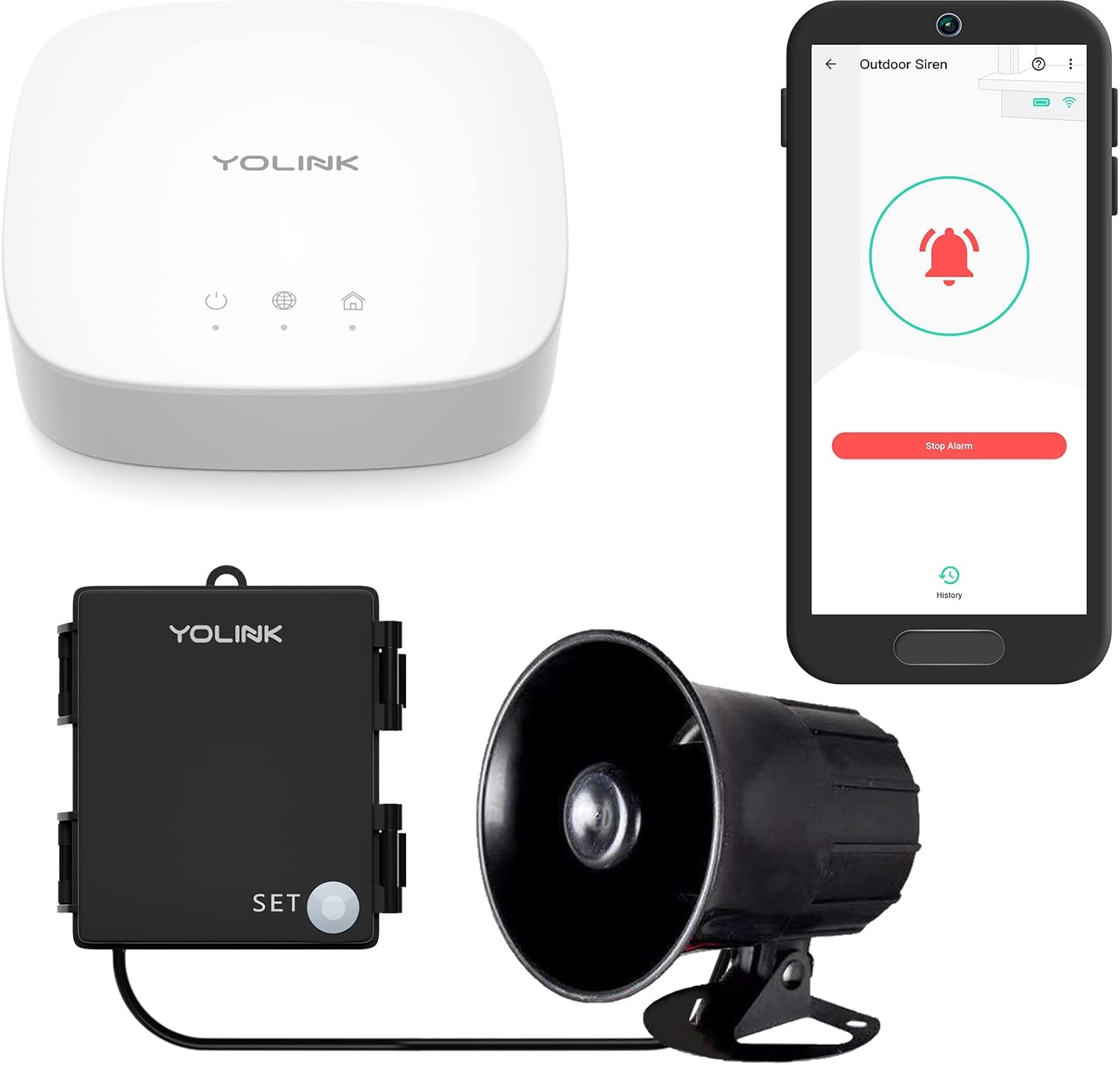 YoLink Hub and Outdoor Security Siren & Smart Alarm