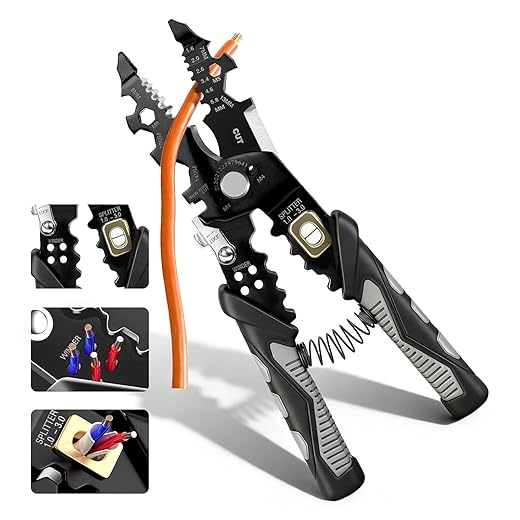 25-in-1 Multifunctional Wire Stripper - Professional Wire Stripper Tool for Cutting Crimping, Compatible with 16 AWG to 3 AWG Wires - Versatile Wire Strippers Electrical for Industrial & Home Use