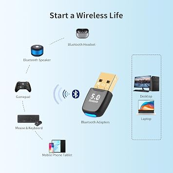 Bluetooth Adapter for PC,Bluetooth 5.4 Dongle Receiver for Desktop,Laptop