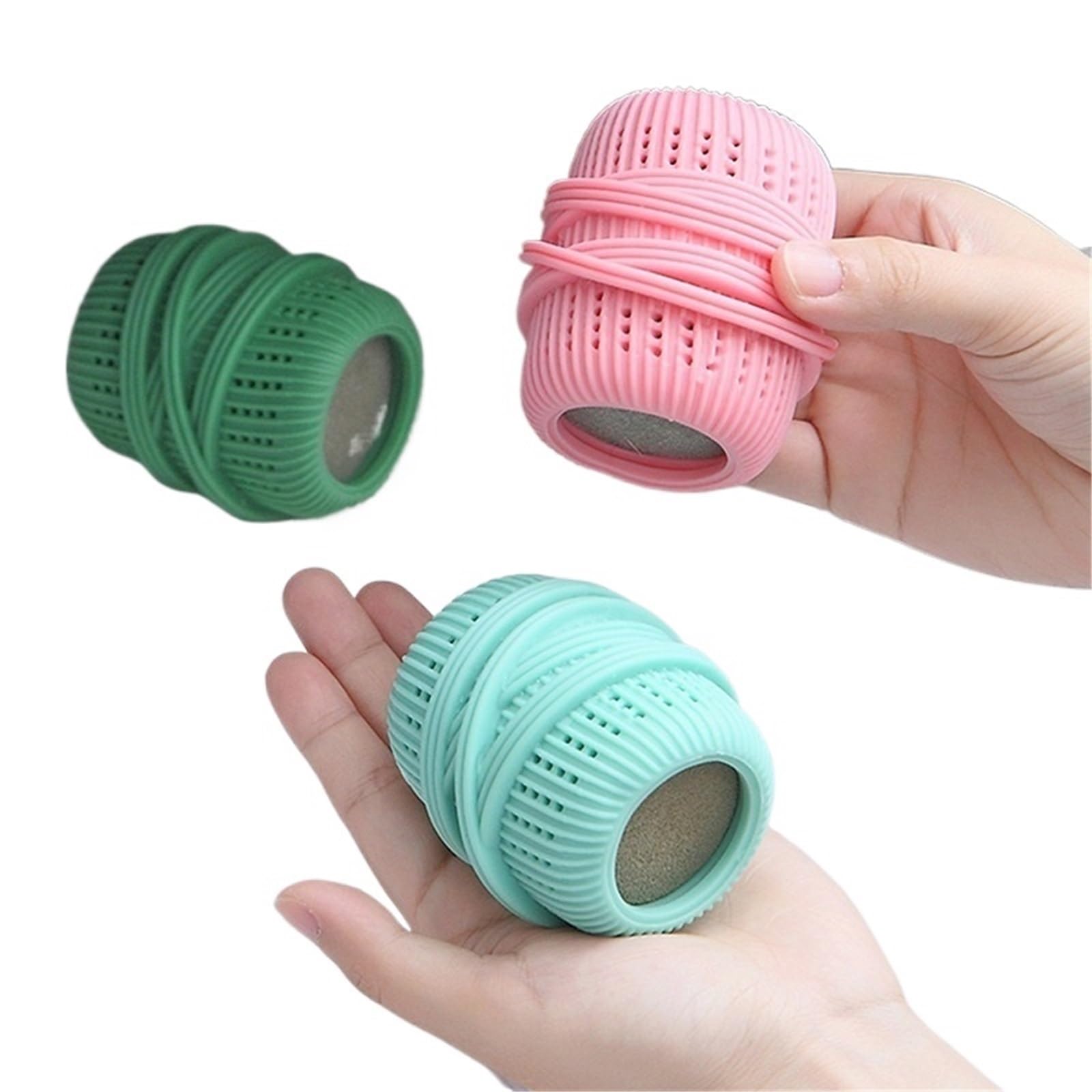 Waschkugel 4 Stück Wäscheball gegen Verheddern | Große Haushaltswaschmaschine for Kleidung und Reinigung(Green4pc)