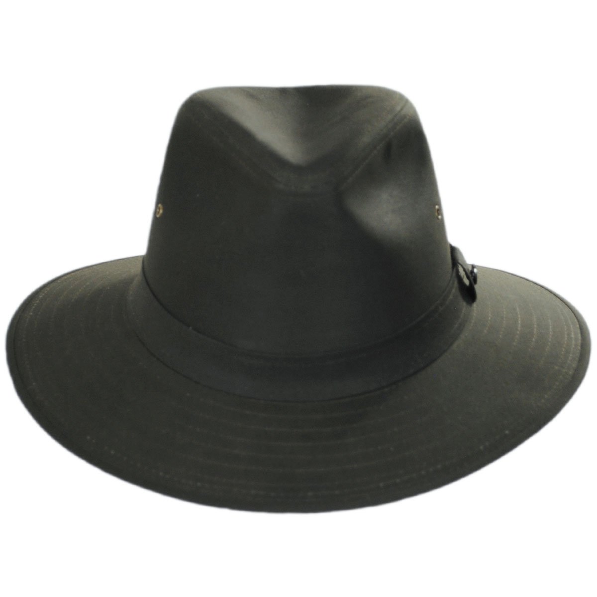 Jaxon Hats Cotton Oilcloth Safari Fedora Hat (X-Large) Olive Green