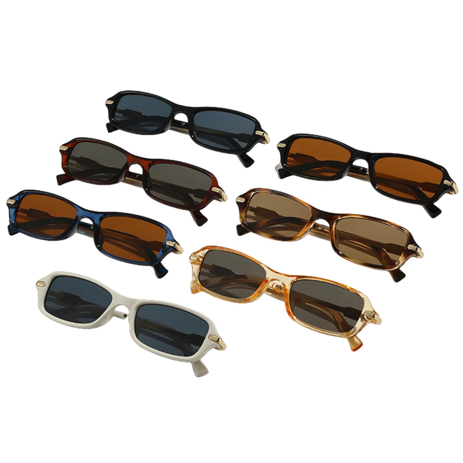 Occhiali da sole rettangolari piccoli alla moda da donna e da uomo, di lusso, con lenti UV400