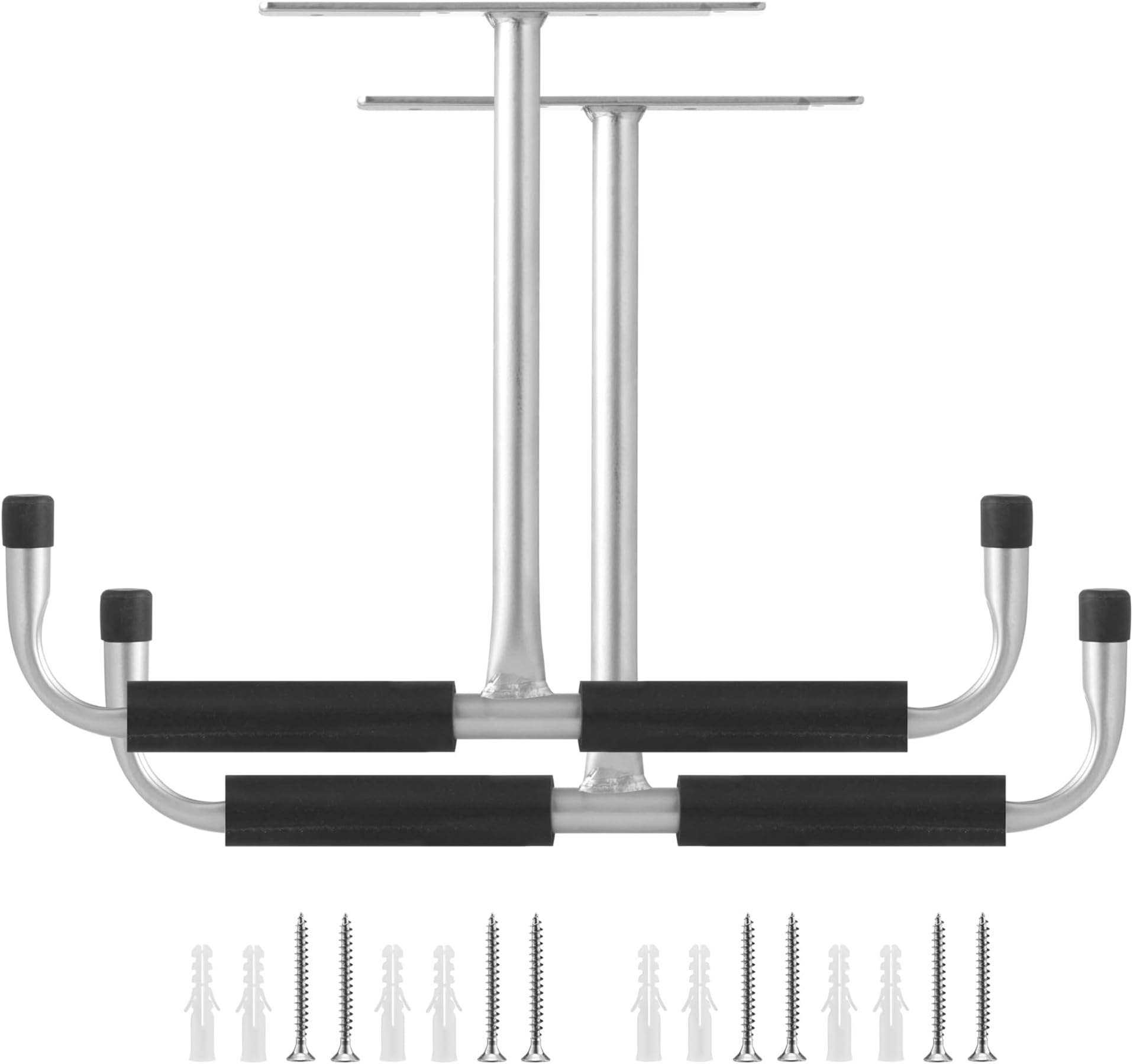 Navaris Garage Ceiling Hooks (Set of 2) - Heavy Duty Storage Hook Hangers Pack for Hanging Bike, Ladder, Equipment - Overhead Ceiling Mount