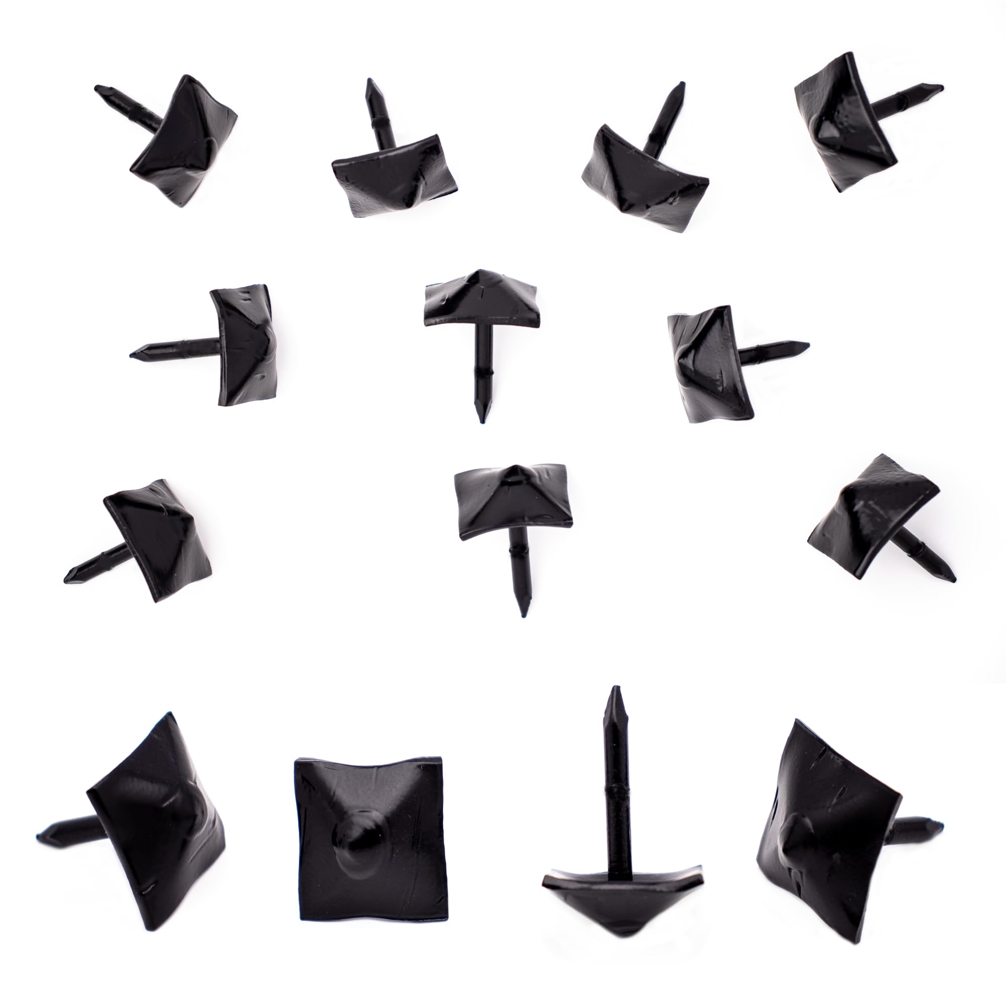 10 Pack - Iron Clavos Decorative Nails Pyramid Head 0.75 inch - Black - Decorative Accent for Home Improvement - Farmhouse Shutters, Barn Door, Furniture, Carriage Gates - Borderland Rustic Hardware