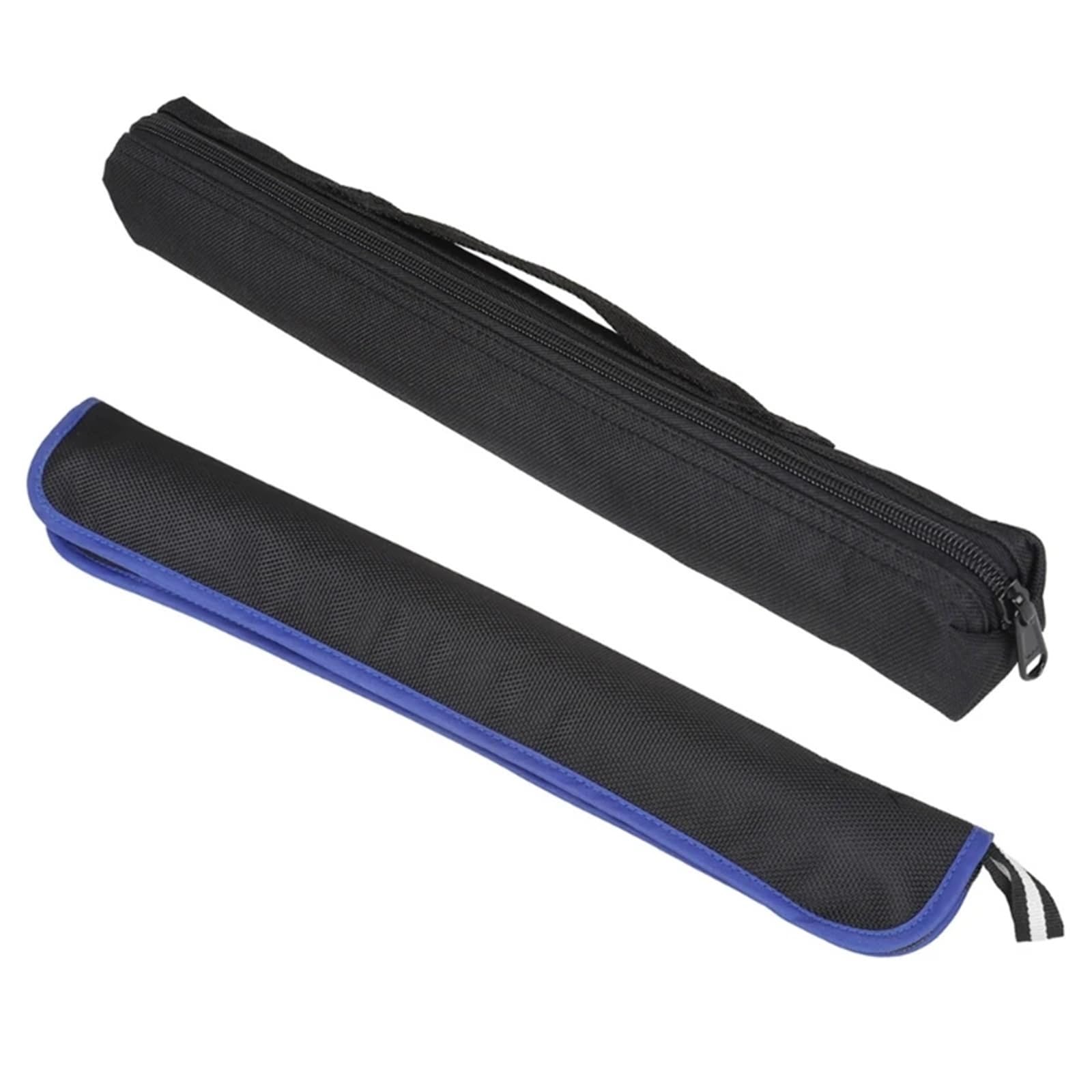SNRTKA Flute Case Flute Storage Bag, Long Zippered Flute Piccolo Carry Bag Portable Washable Recorder Flute Case Bag for Flute Recorder for Flute(Black Blue for Edge)