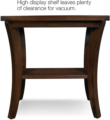 Miniatura 6 de Boa Mesa auxiliar estrecha de madera maciza con estante, marrón cereza chocolate, perfecta para salas de estar, dormitorios y espacios pequeños -