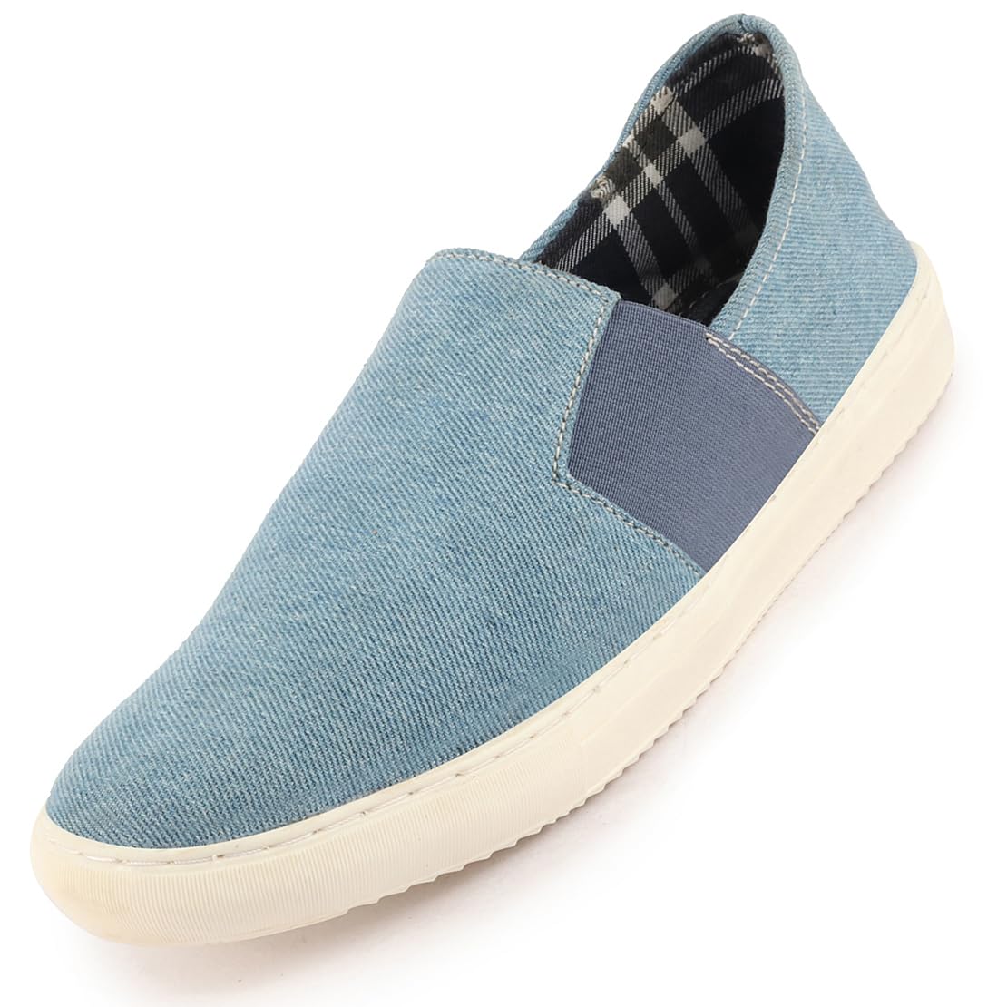 FAUSTO FST KI-924 SKY-40 Mens Sky Blue Colorblocked Denim/Canvas Slip On Casual Loafer Shoes (7 UK) (B0CM9S89HJ) Amazon Price History, Amazon Price Tracker
