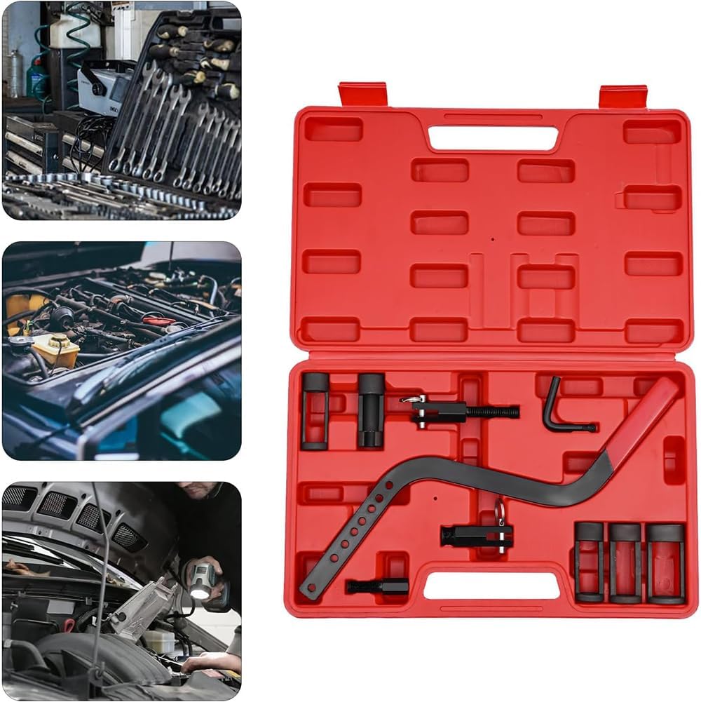 Valve Spring Compressor Tool Kit, Universal Engine Overhead Valve Spring Disassembling Tool, Valve Spring Compressor for Most CarRed,1