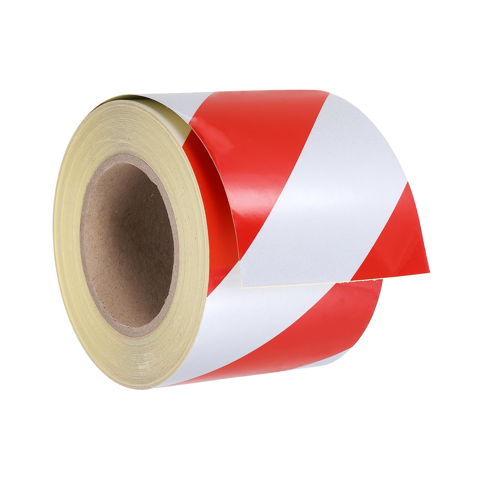 PATIKIL Ruban Réfléchissant, 1 Rouleau 45,7 M x 10 cm Ruban de Sécurité d'Avertissement de Prudence à Haute Visibilité Adhésif Imperméable pour Camions, Remorques, Voitures, Rouge Blanc