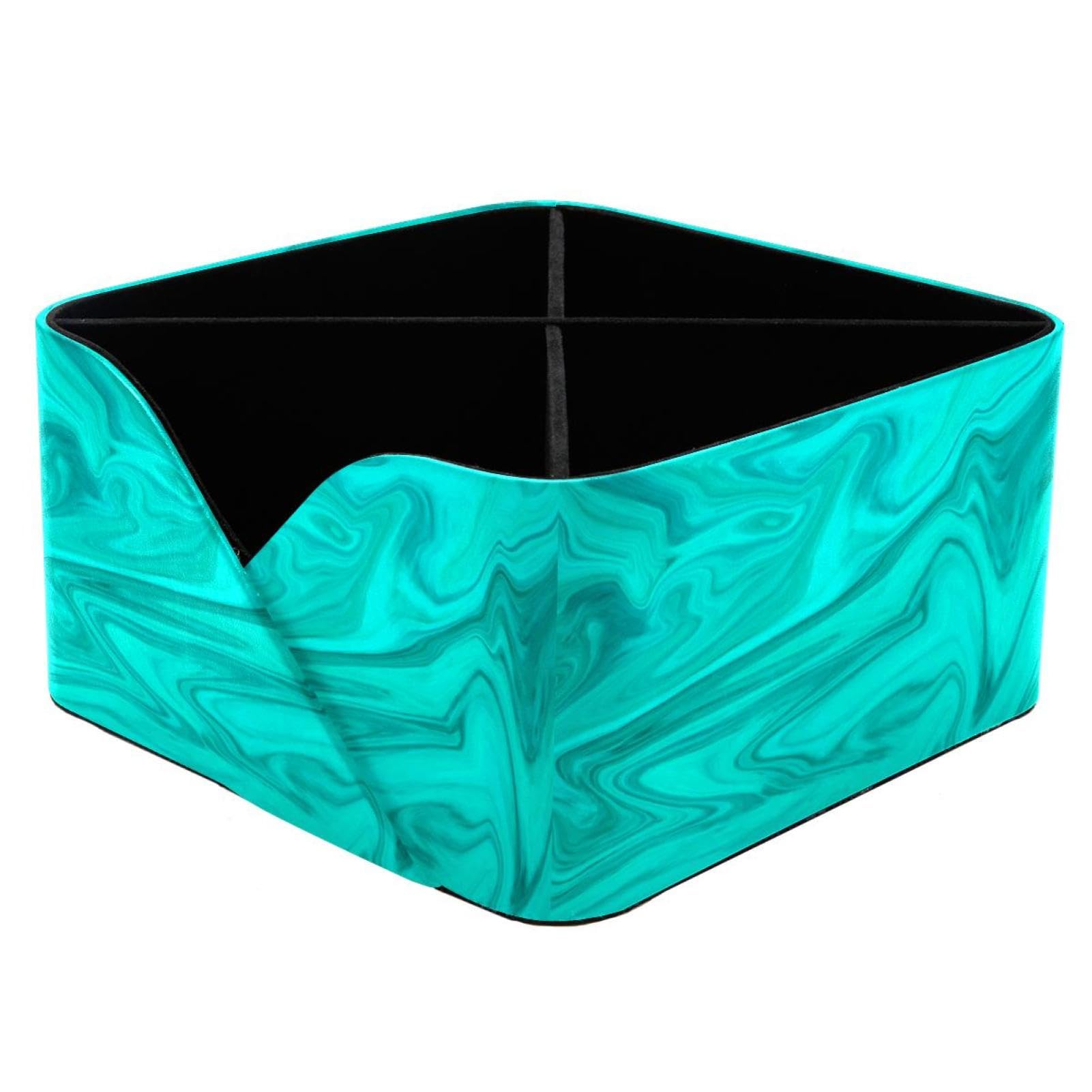 FWJZDSP Large Capacity Pen Holder for Desk, Leather Pencil Holder Pen Cup Marker Holder Makeup Brush Holders, Desk Accessories Organizers for Home, School & Office, Teal Green Marble