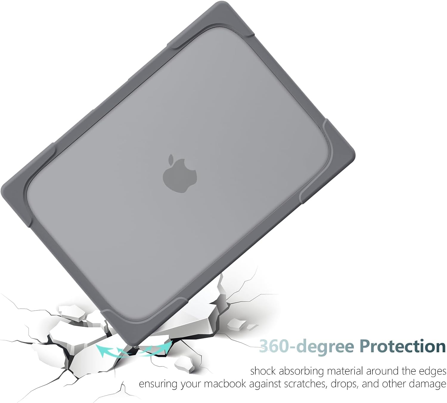 DONGKE for MacBook Air 13 Inch Case 2021 2020 2019 2018 A2337 M1 A2179 A1932 with Retina Display & Touch ID, Heavy Duty Rugged Shockproof Plastic Hard Shell with Fold Kickstand - Gray
