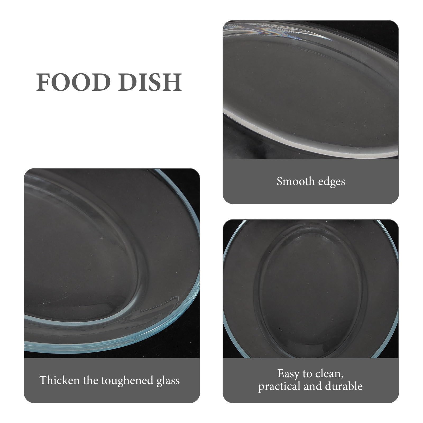 MAGICLULU Plato de Vidrio Templado Ovalado Grande para Servir Pescado